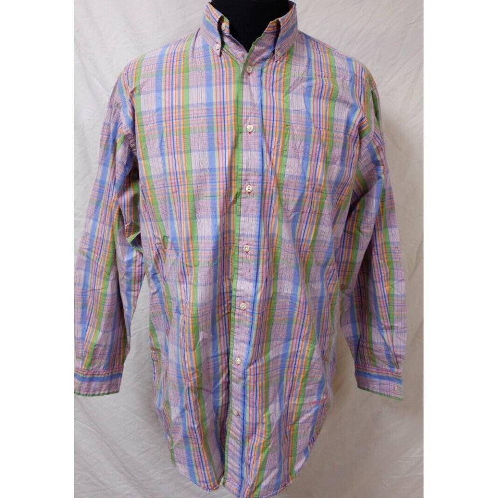 Daniel Cremieax Collection Medium Multicolor Plaid Long Sleeve Classic Fit Shirt